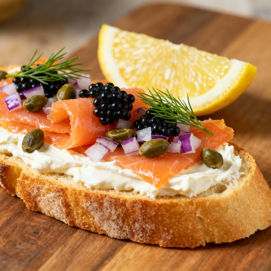 Smoked Salmon and Caviar Canapés